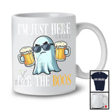 I'm Just Here For The Boos; Amazing Halloween Costume Boo Ghost Beer; Drunker Drinking T-Shirt