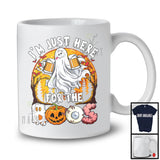 I'm Just Here For The Boos; Awesome Halloween Moon Boo Ghost Drinking Beer; Drunker Team T-Shirt