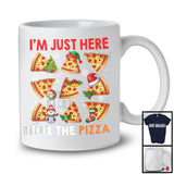 I'm Just Here For The Pizza; Humorous Christmas Santa Elf Food Lover; X-mas Group T-Shirt