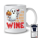 I'm Just Here For Wine, Lovely Halloween Costume Boo Ghost Drinking Lover, Drunker Team T-Shirt