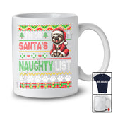I'm On Santa's Naughty List, Lovely Christmas Sweater Santa Sloth, Matching Family Group T-Shirt