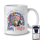 I'm Only Here For The Hot Dogs, Lovely 4th Of July American Flag Border Collie Owner, Patriotic T-Shirt