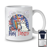 I'm Only Here For The Hot Dogs, Lovely 4th Of July American Flag Husky Owner, Patriotic T-Shirt