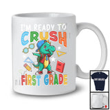 I'm Ready To Crush First Grade, Adorable First Day Of School Dabbing T-Rex, Dinosaur Lover T-Shirt