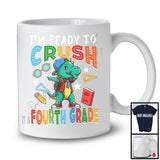 I'm Ready To Crush Fourth Grade, Adorable First Day Of School Dabbing T-Rex, Dinosaur Lover T-Shirt