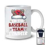 I'm The Baseball Team Reindeer; Joyful Christmas Red Plaid Santa Reindeer; Sport Player Family T-Shirt