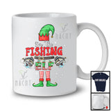 I'm The Fishing Elf; Joyful Christmas Elf Costume Snowing; Matching X-mas Fishing Group T-Shirt