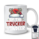 I'm The Trucker Reindeer; Joyful Christmas Red Plaid Santa Reindeer; Trucker X-mas Family T-Shirt