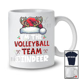 I'm The Volleyball Team Reindeer; Joyful Christmas Red Plaid Santa Reindeer; Sport Player Family T-Shirt