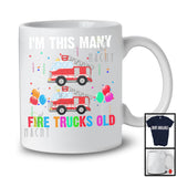 I'm This Many Fire Trucks Old; Adorable Birthday Fire Trucks Driver Firefighter; Family Group T-Shirt