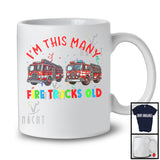 I'm This Many Fire Trucks Old; Cheerful 2nd Birthday Two Fire Trucks; Boys Family Group T-Shirt