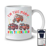 I'm This Many Fire Trucks Old; Cheerful 3rd Birthday Three Fire Trucks; Boys Family Group T-Shirt