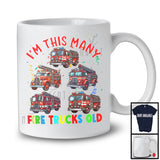 I'm This Many Fire Trucks Old; Cheerful 5th Birthday Five Fire Trucks; Boys Family Group T-Shirt