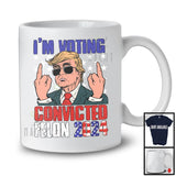 I'm Voting For The Convicted Felon, Cheerful American Flag Election Trump Sunglasses, Patriotic T-Shirt