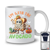 I'm With The Avocado; Humorous Halloween Toast Avocado Mummy; Vegan Couple Family Group T-Shirt