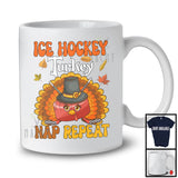 Ice Hockey Turkey Nap Repeat, Awesome Thanksgiving Fall Leaves Turkey, Sport Player Team T-Shirt