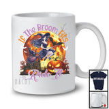 If The Broom Fits Ride It; Sarcastic Halloween Costume Witch Lover; Moon Carved Pumpkin T-Shirt