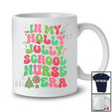 In My Holly Jolly School Nurse Era; Fantastic Christmas Groovy Santa; Jobs Family Group T-Shirt