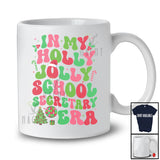 In My Holly Jolly School Secretary Era; Fantastic Christmas Groovy Santa; Jobs Family Group T-Shirt