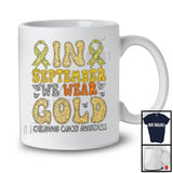 In September We Wear Gold; Lovely Childhood Cancer Awareness Gold Ribbon Butterfly; Family T-Shirt