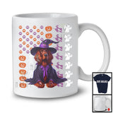 Irish Setter Witch On American Flag, Adorable Halloween Pumpkin Paws, Patriotic Group T-Shirt