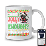 Is This Jolly Enough, Awesome Christmas Sweater Santa Black Cat, X-mas Family Group T-Shirt
