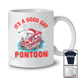 It's A Good Day To Drive Pontoon; Amusing Christmas Santa Pontoon; X-mas Lights Family T-Shirt