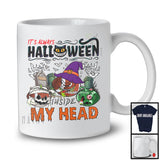 It's Always Halloween Inside My Head; Horror Witch Mummy Zombie Football Squad; Sport Player T-Shirt