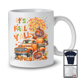 It's Fall Y'all, Adorable Thanksgiving Turkey Pumpkin On Pickup Truck Lover, Fall Tree Leaves T-Shirt