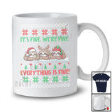 It's Fine We're Fine Everything Is Fine; Lovely Christmas Three Sloth Teacher; X-mas Sweater T-Shirt