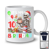 It's My 10th Birthday; Joyful 10th Birthday Celebration Christmas Skeleton Santa; Family Group T-Shirt