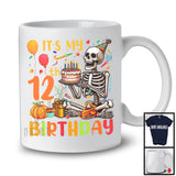 It's My 12th Birthday; Joyful 12th Birthday Celebration Thanksgiving Skeleton; Family Group T-Shirt