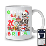 It's My 20th Birthday; Joyful 20th Birthday Celebration Christmas Skeleton Santa; Family Group T-Shirt