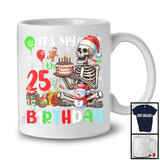 It's My 25th Birthday; Joyful 25th Birthday Celebration Christmas Skeleton Santa; Family Group T-Shirt