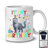 It's My Birthday; Adorable Birthday Party Celebration Russian Blue Cat Owner Lover; Family T-Shirt