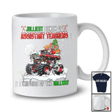 Jolliest Bunch Of Assistant Teachers This Side Of The Hallway; Merry Christmas Santa On Monster Truck T-Shirt