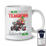 Jolliest Bunch Of Teachers This Side Of The Hallway; Merry Christmas Santa On Monster Truck T-Shirt