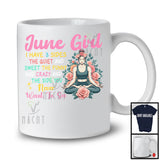 June Girl I Have 3 Sides, Fête d’anniversaire humoristique Fleurs Yoga Lover, T-shirt d’entraînement assorti
