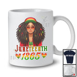 Juneteenth 1865, Adorable Black History Month Afro Girl Hat Sunglasses, African American Pride T-Shirt