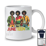 Juneteenth, Proud Black History Month Three African American Men, Afro Melanin Group T-Shirt