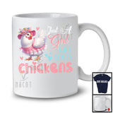 Just A Girl Who Loves Chickens; Lovely Flowers Floral Farm Animal Chicken; Farmer Lover T-Shirt