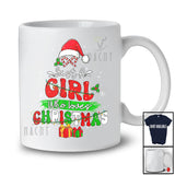 Just A Girl Who Loves Christmas; Fantastic X-mas Tree Pink Plaid Santa; Family Friends Group T-Shirt