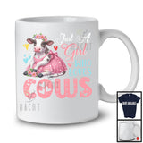 Just A Girl Who Loves Cows; Lovely Flowers Floral Farm Animal Cow; Farmer Lover T-Shirt