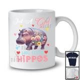 Just A Girl Who Loves Hippos; Adorable Flowers Floral Flowers; Matching Animal Lover T-Shirt