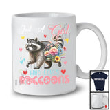 Just A Girl Who Loves Raccoons; Adorable Flowers Floral Flowers; Matching Animal Lover T-Shirt