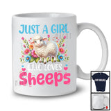 Just A Girl Who Loves Sheeps; Adorable Flowers Floral Farm Animals Lover; Farmer Group T-Shirt