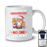 Just Give Me The Gingerbreads; Adorable Christmas Santa Glasses With Gingerbreads; Family T-Shirt