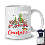 Just Hanging With My Cheetahs; Adorable Christmas Three Santa Elf Cheetahs; Animal Lover T-Shirt