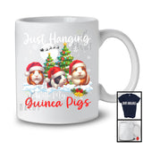 Just Hanging With My Guinea Pigs; Adorable Christmas Tree Snowing; X-mas Animal Lover T-Shirt