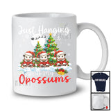 Just Hanging With My Opossums; Adorable Christmas Three Santa Elf Opossums; Animal Lover T-Shirt